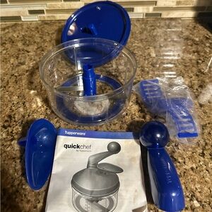 Tupperware Quick Chef Food Processor Chopper System Sapphire Blue New